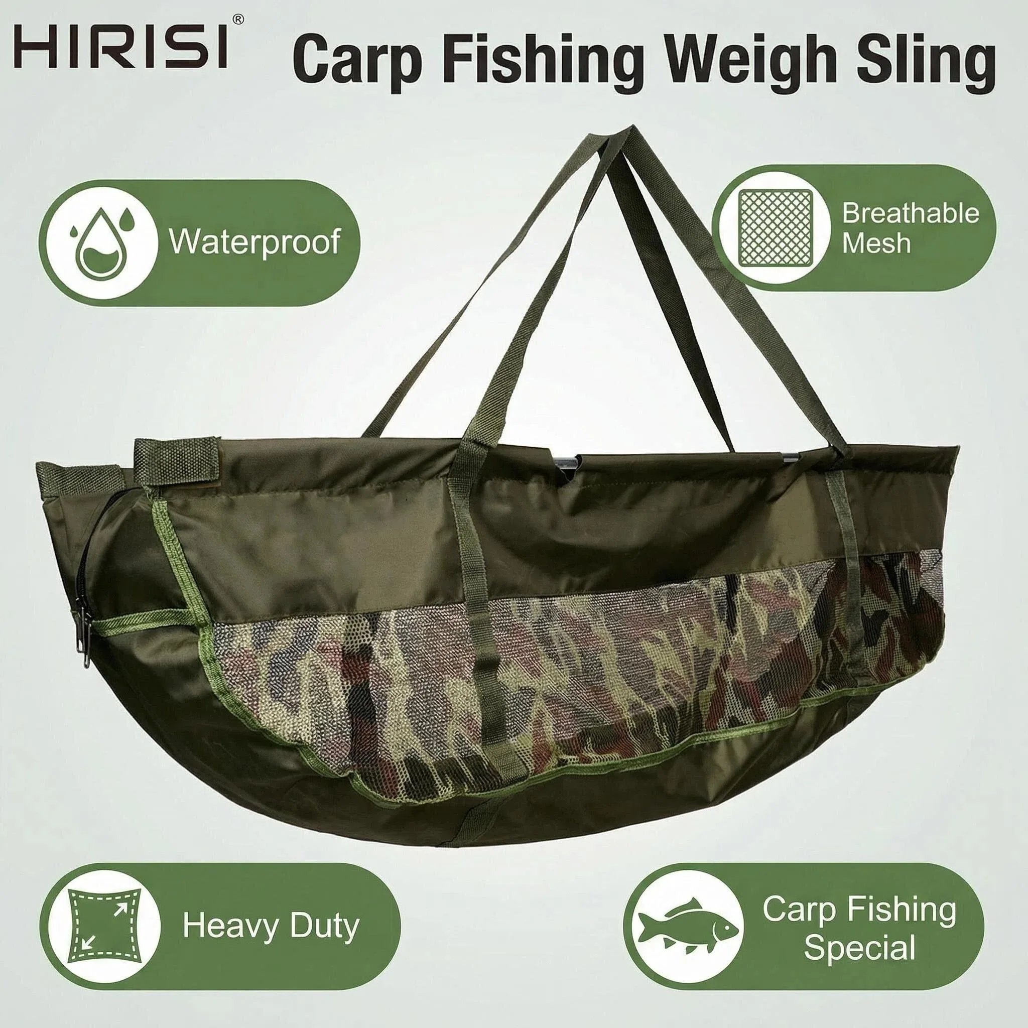 Bolsa plegable de malla para pesar peces