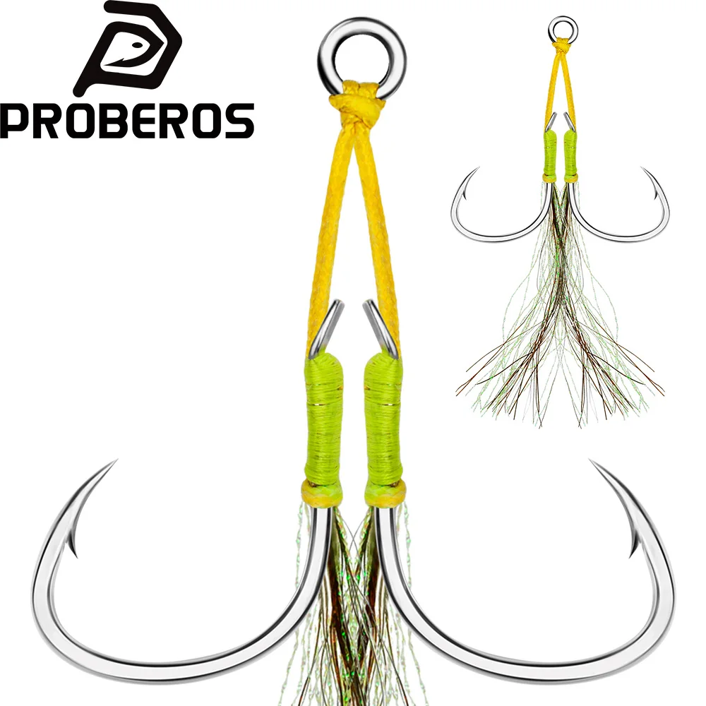 Anzuelos doble Jigging con mosca y pluma PROBEROS para mar - imagen 3