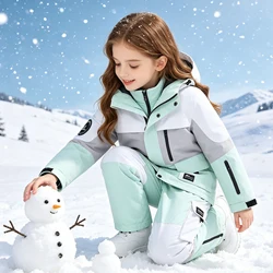 Traje de esquí infantil impermeable y resistente al viento
