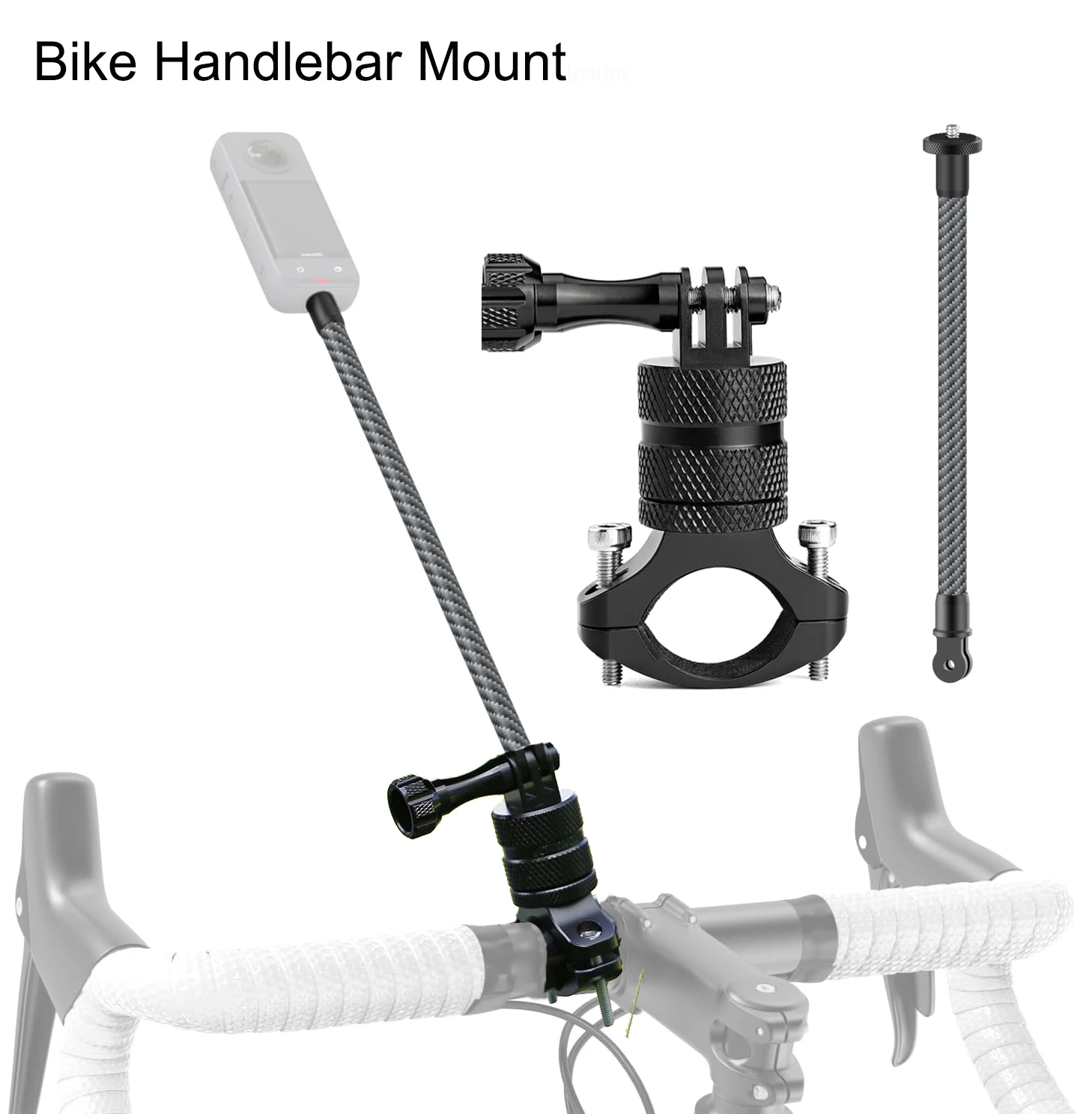 Soporte con varilla de extensión para manillar de bicicleta