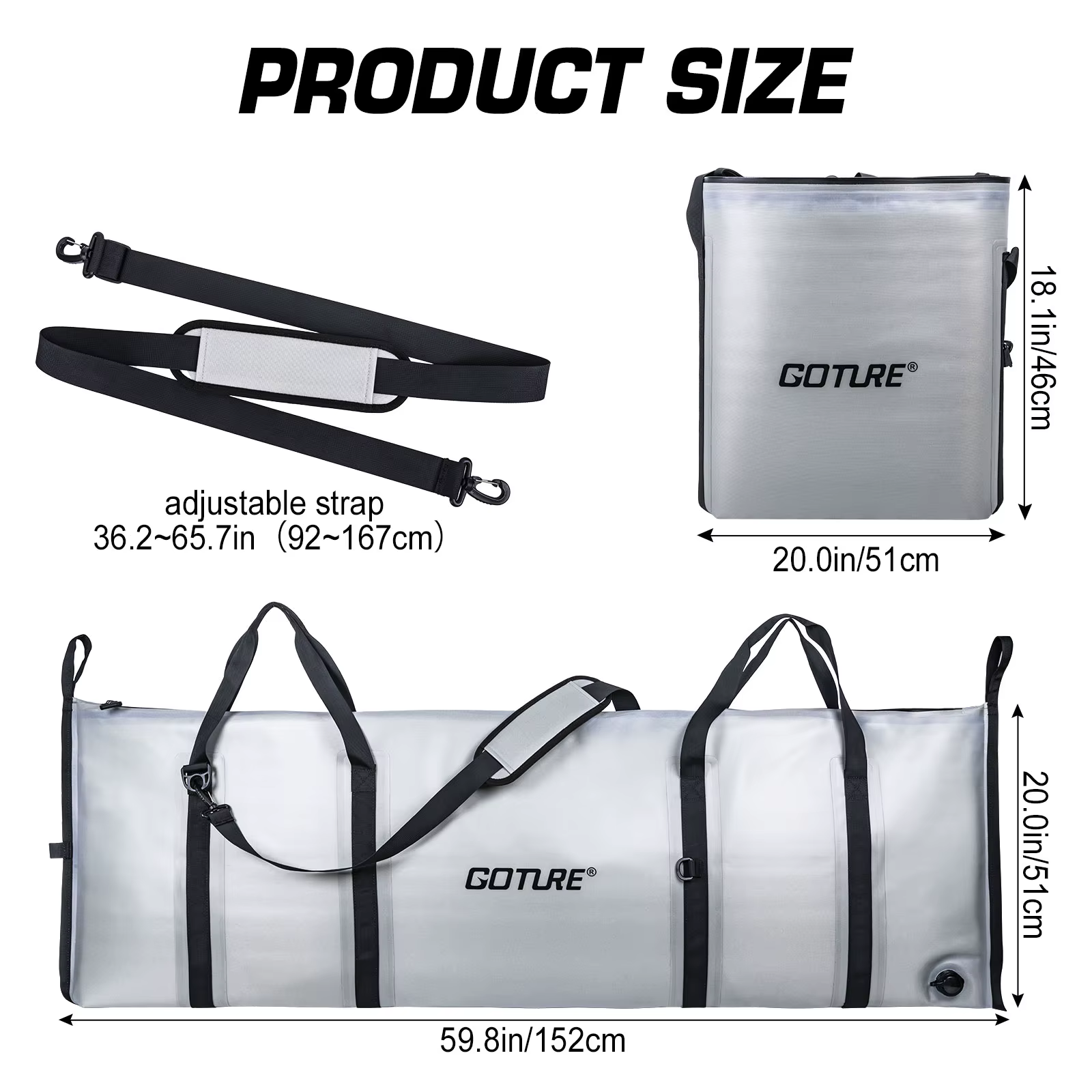 Bolsa Refrigerante Goture plegable, impermeable, para pescado vivo