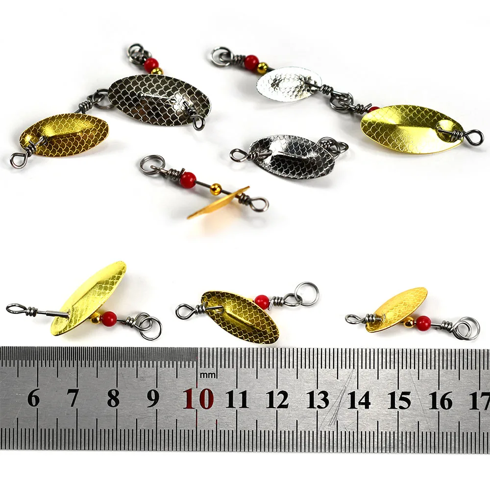 MNFT Cucharas giratorias con lentejuelas para trucha y lucio
