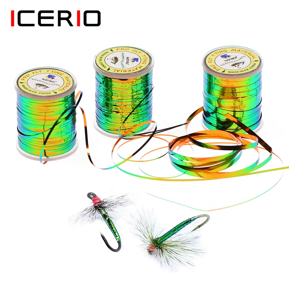 ICERIO Mylar para moscas verde pavo real naranja - imagen 5