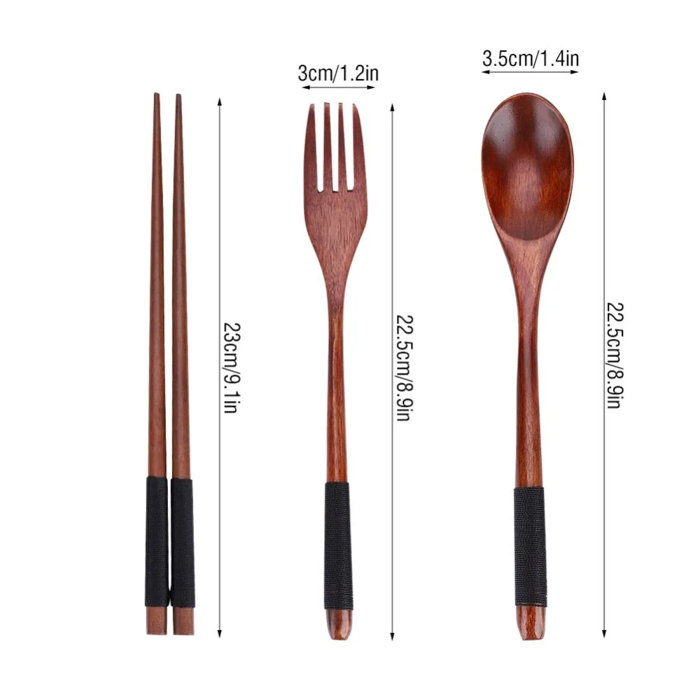 Cubiertos de madera portátiles