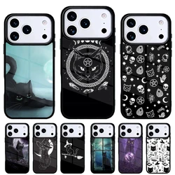 Funda para iPhone con gato bruja oscura Halloween, carcasa