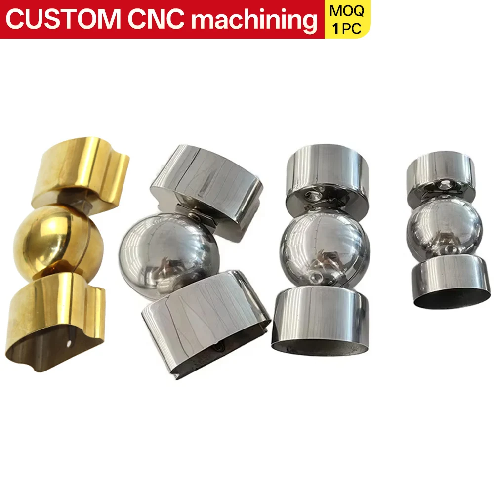 Conectores de acero inoxidable para pasamanos de escalera CNC - imagen 3