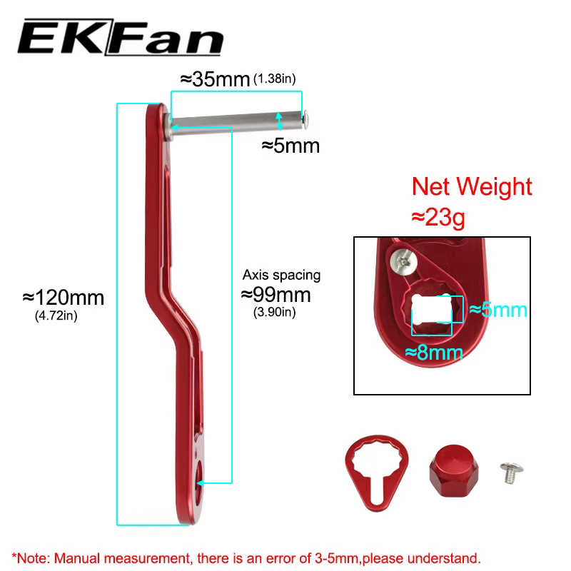 Mango de Carrete EKfan 120mm – Acero CNCinoxidable - imagen 5