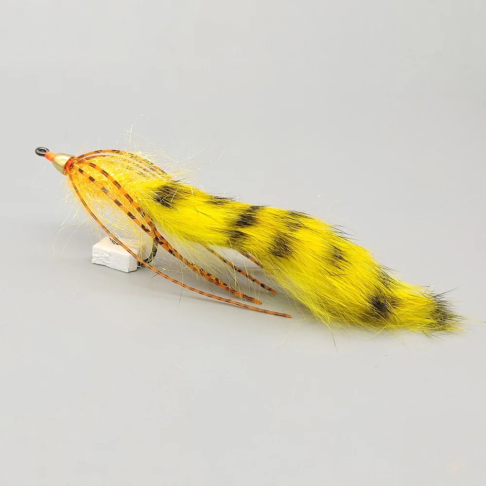 Señuelo mosca Zonker Streamer con pelo de conejo y cabeza latón - imagen 2