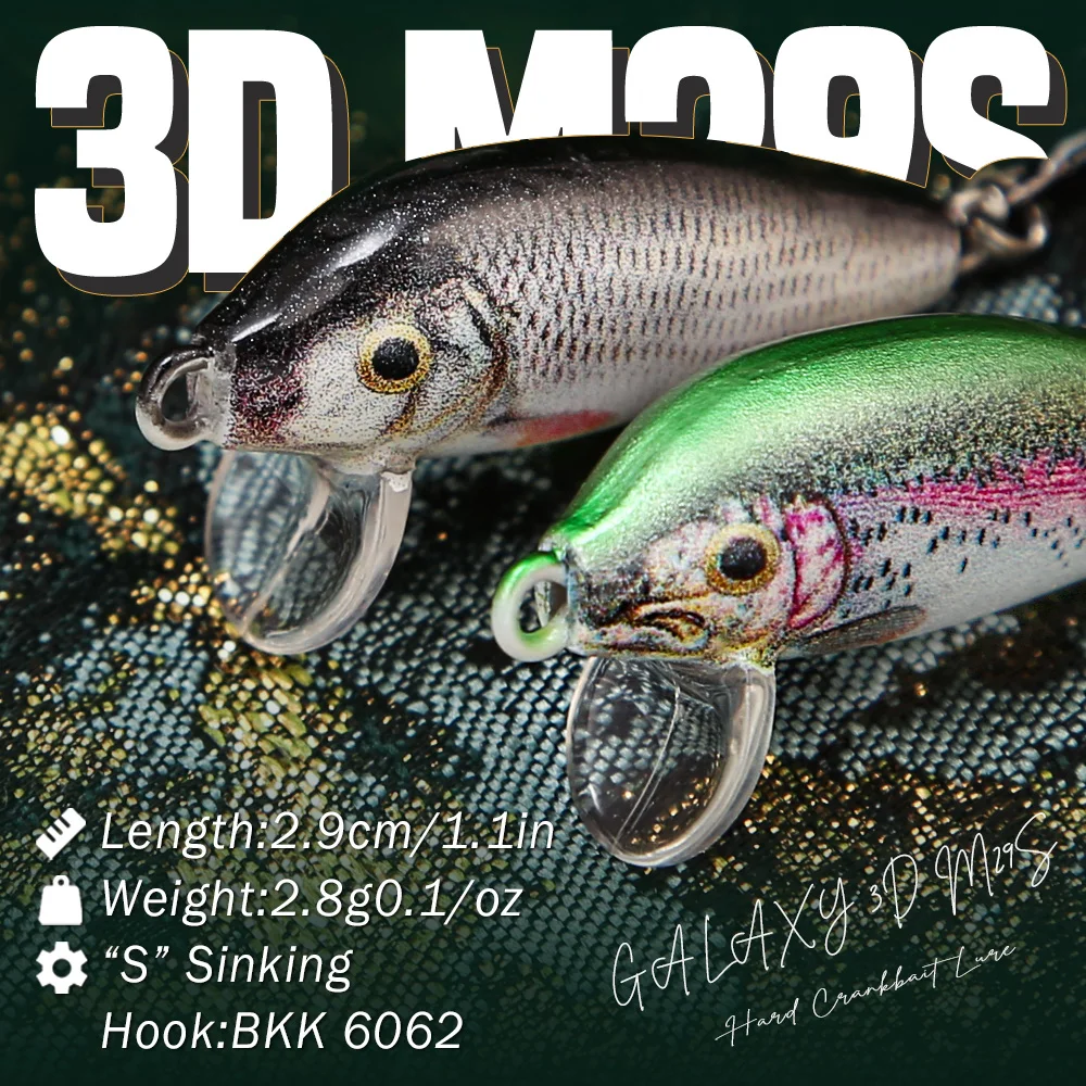 B&U Sinking Minnow para trucha: señuelo duro Jerkbait con anzuelo BKK - imagen 2