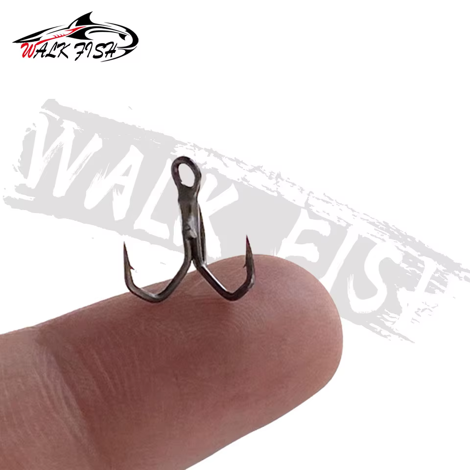WALK FISH Anzuelos Triples Acero Carbono Negro Alta Resistencia #10-16 - imagen 2