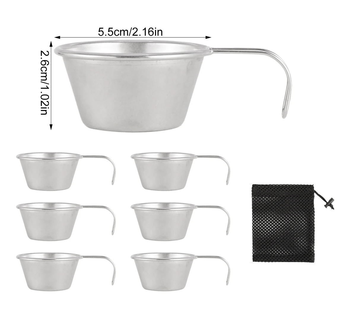 Vasos de chupito de acero inoxidable portátiles con bolsa - imagen 5