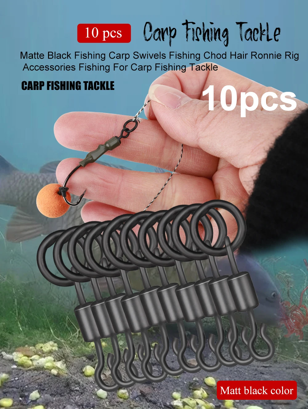 Conectores giratorios con mosquetón para pesca