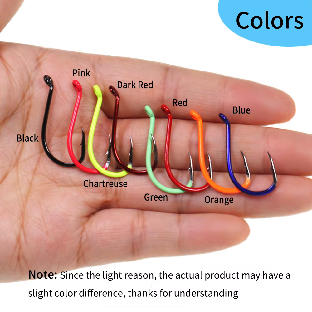 Ellllv 10/0 Anzuelo Pulpo UV Fluo – Acero carbono offset agua salada - imagen 3