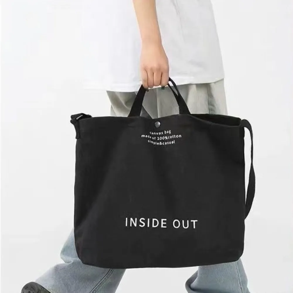 Bolso tote de lona con cremallera y gran capacidad para hombro - imagen 3