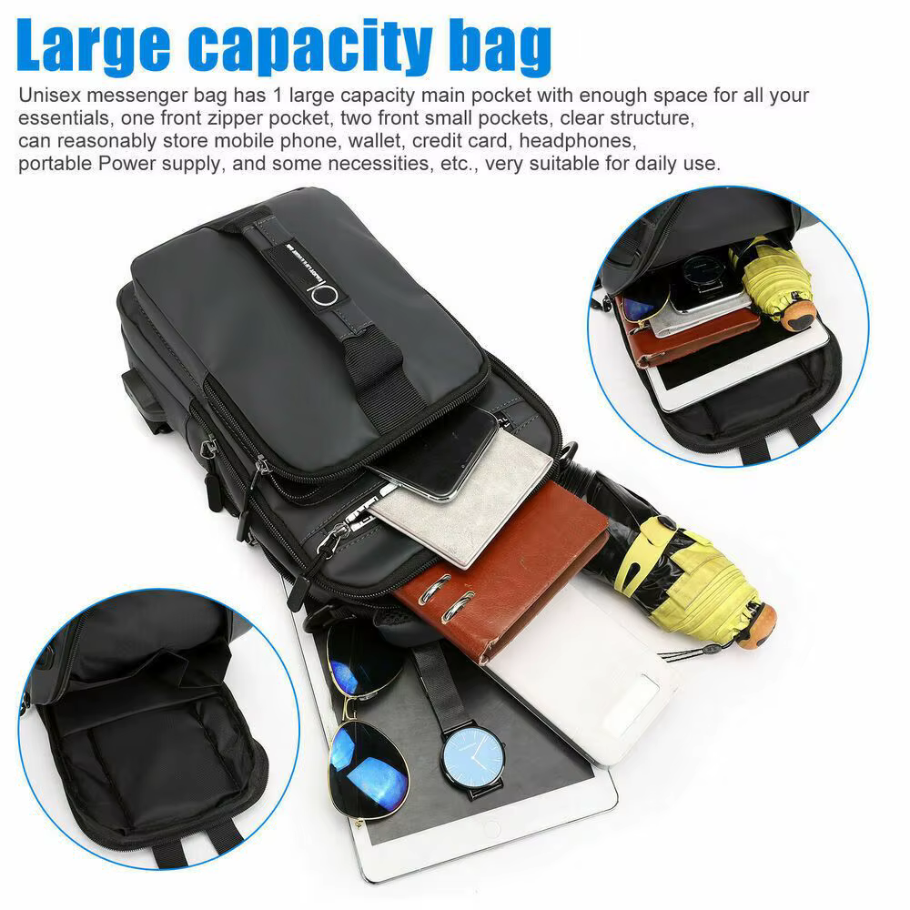 Mochila Bandolera Pesca USB Antirrobo – Resistente Exterior - imagen 4