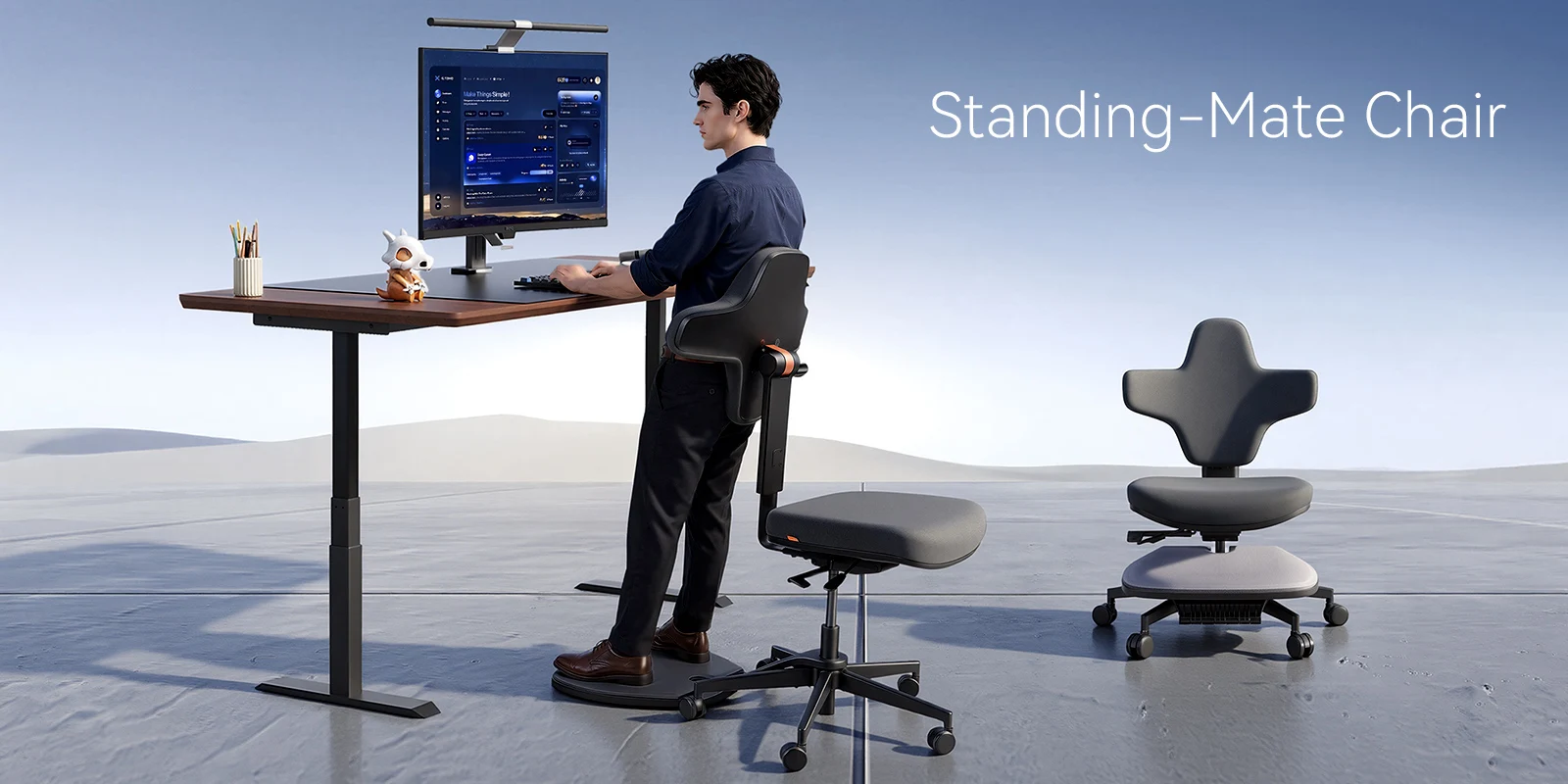 Silla ergonómica ajustable para alternar entre posturas de trabajo