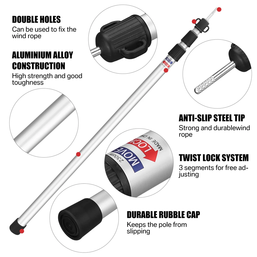 Postes telescópicos de aluminio para pesca – toldo ajustable - imagen 3