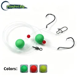 Kit de pesca pompano con flotadores de espuma y anzuelos circulares