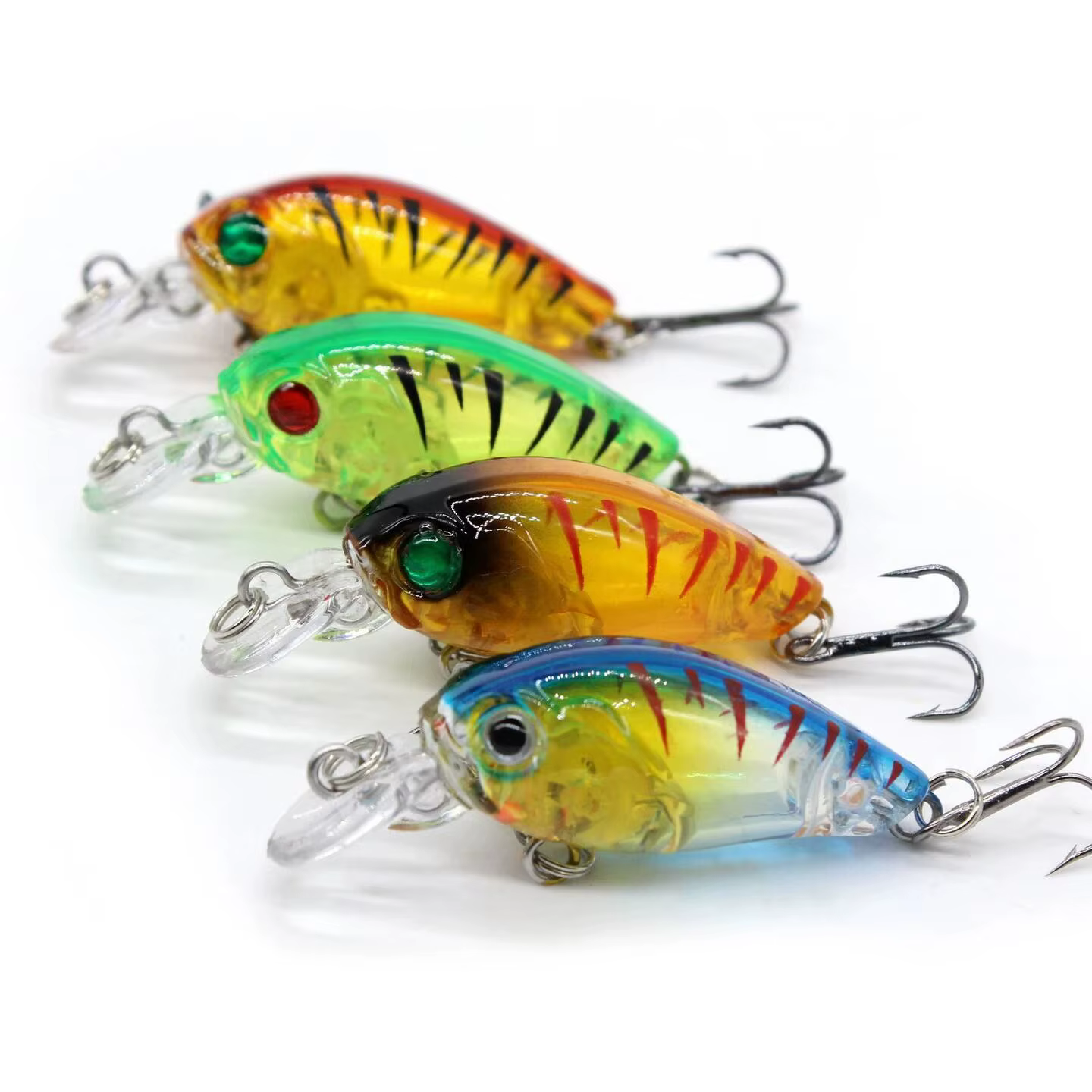 Crankbaits flotantes de plástico duro con sonajero para buceo profundo