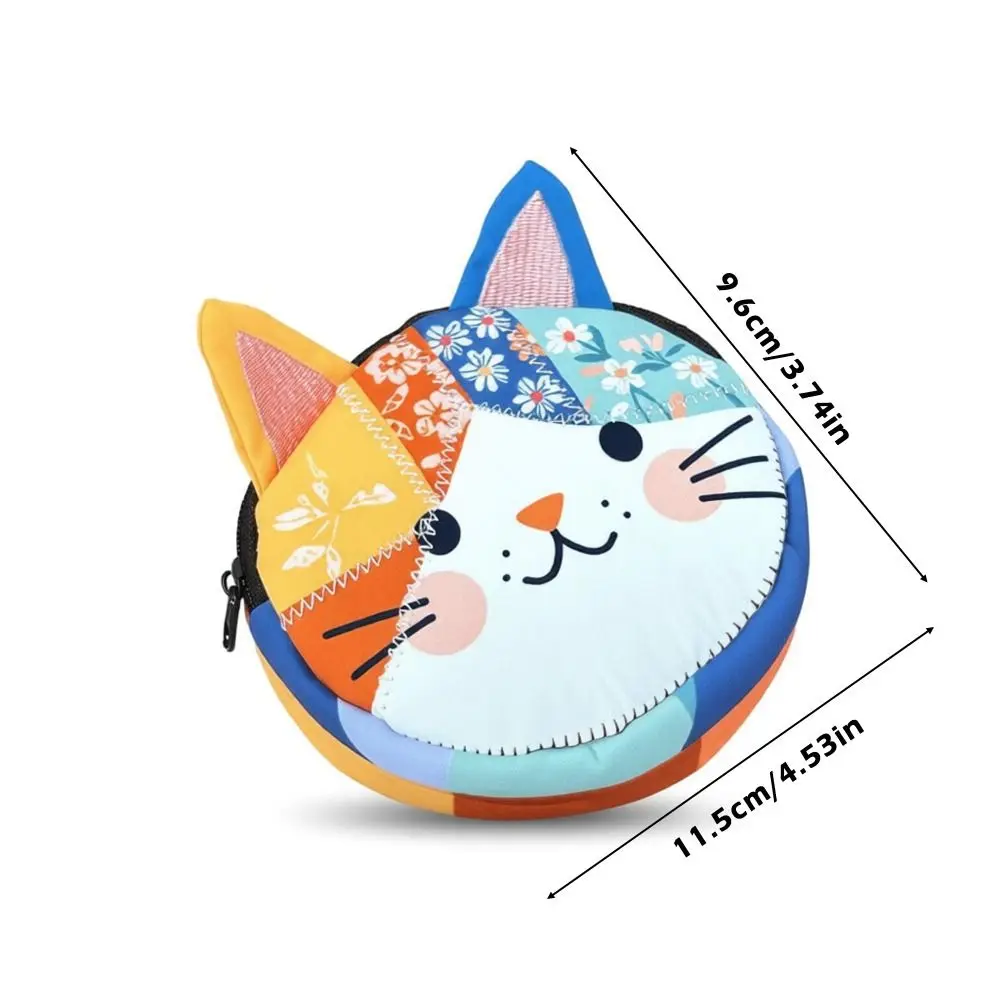 Monedero de patchwork con diseño de gato y cremallera