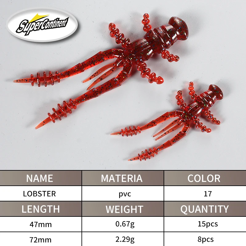 Langosta artificial 72mm – Aroma camarón, movimiento wobbler
