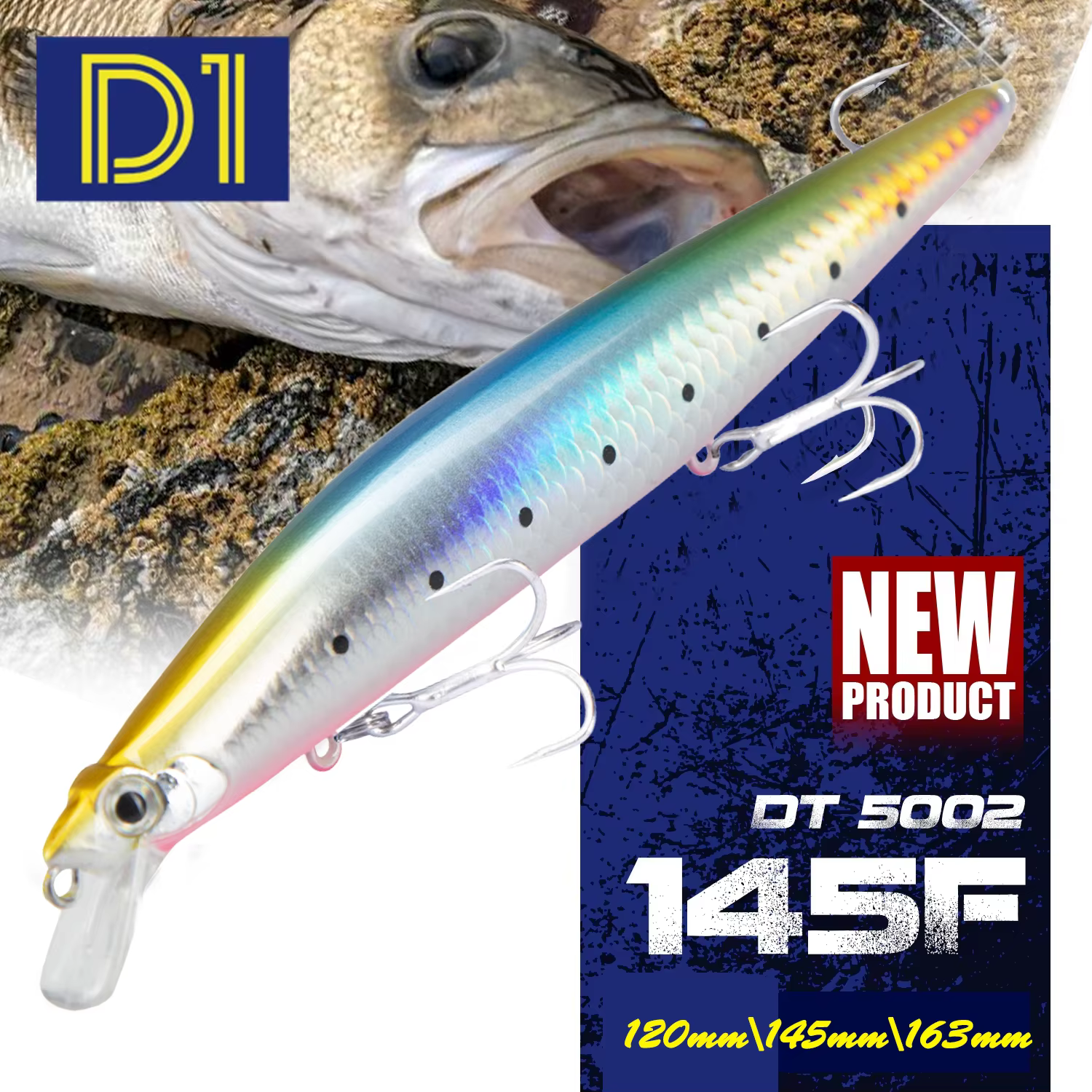 Crankbait suspendido D1 para lubina - Wobbler silencioso
