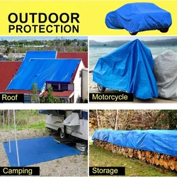Lona impermeable de polietileno con ojales metálicos para camping