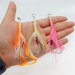 Falda calamar luminosa con anzuelos jigging lento para vinilo
