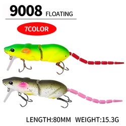 Wobbler jerkbait flotante para lucio pececillo biónico articulado