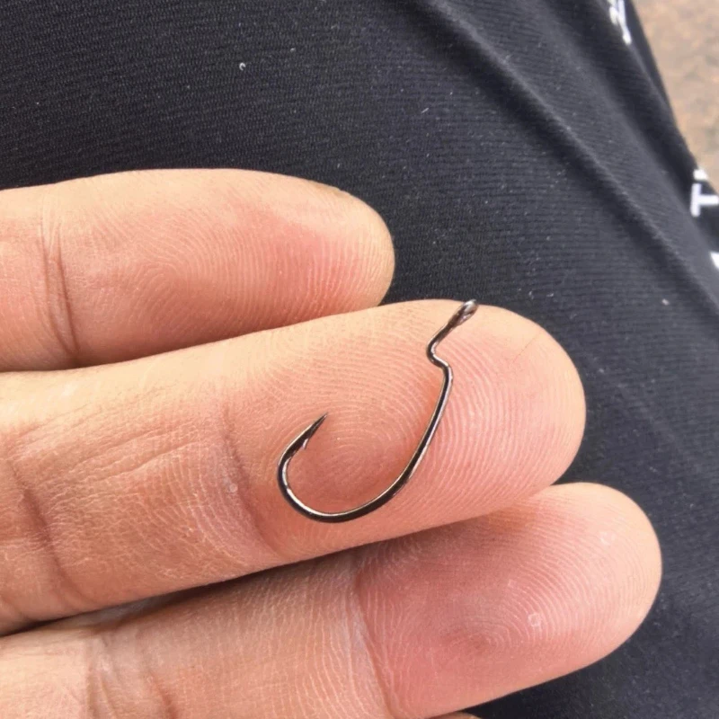 Anzuelo offset micro Texas rig wide gap para vinilo con gran agarre - imagen 4
