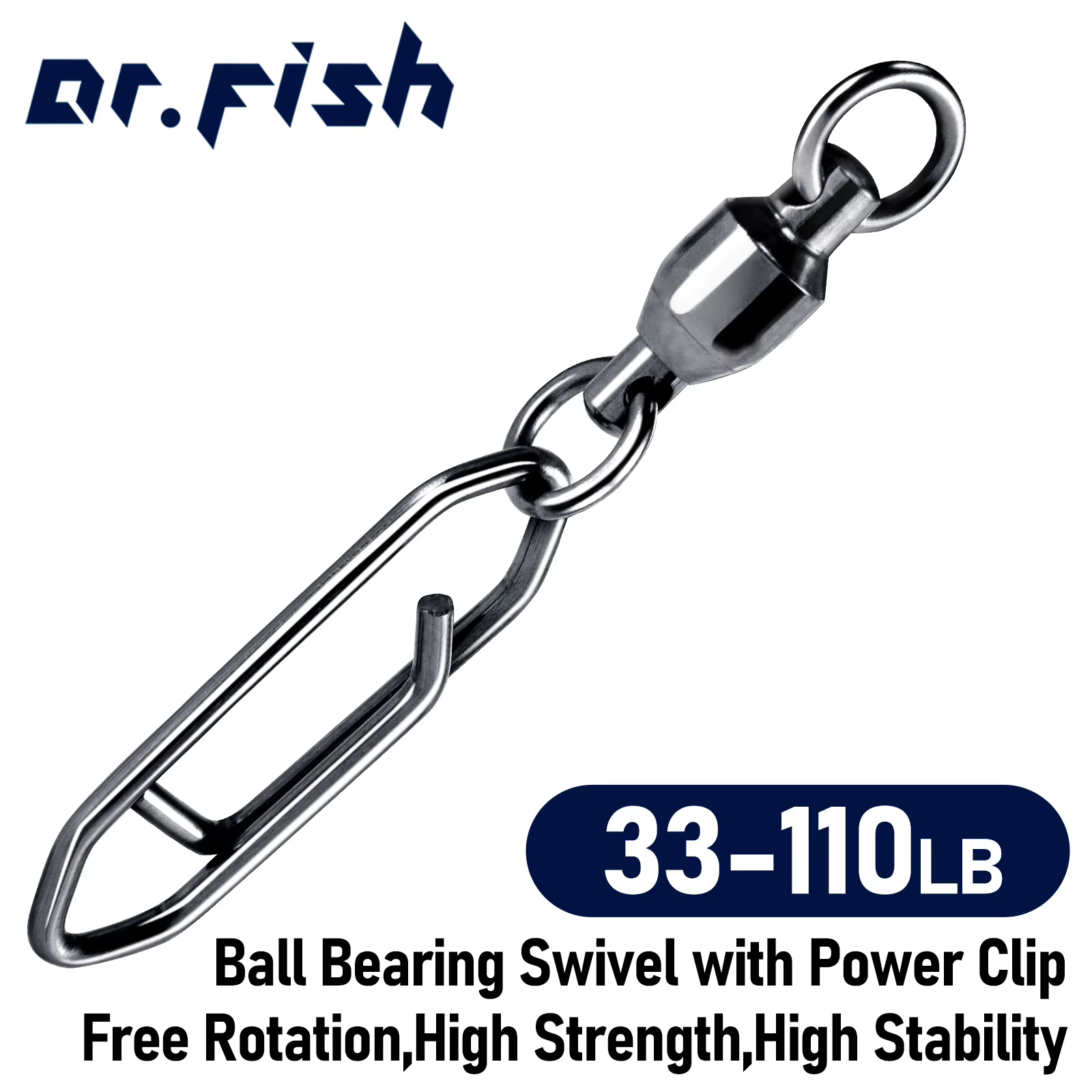 Esmerillones de pesca – clip de potencia acero inoxidable rodamiento