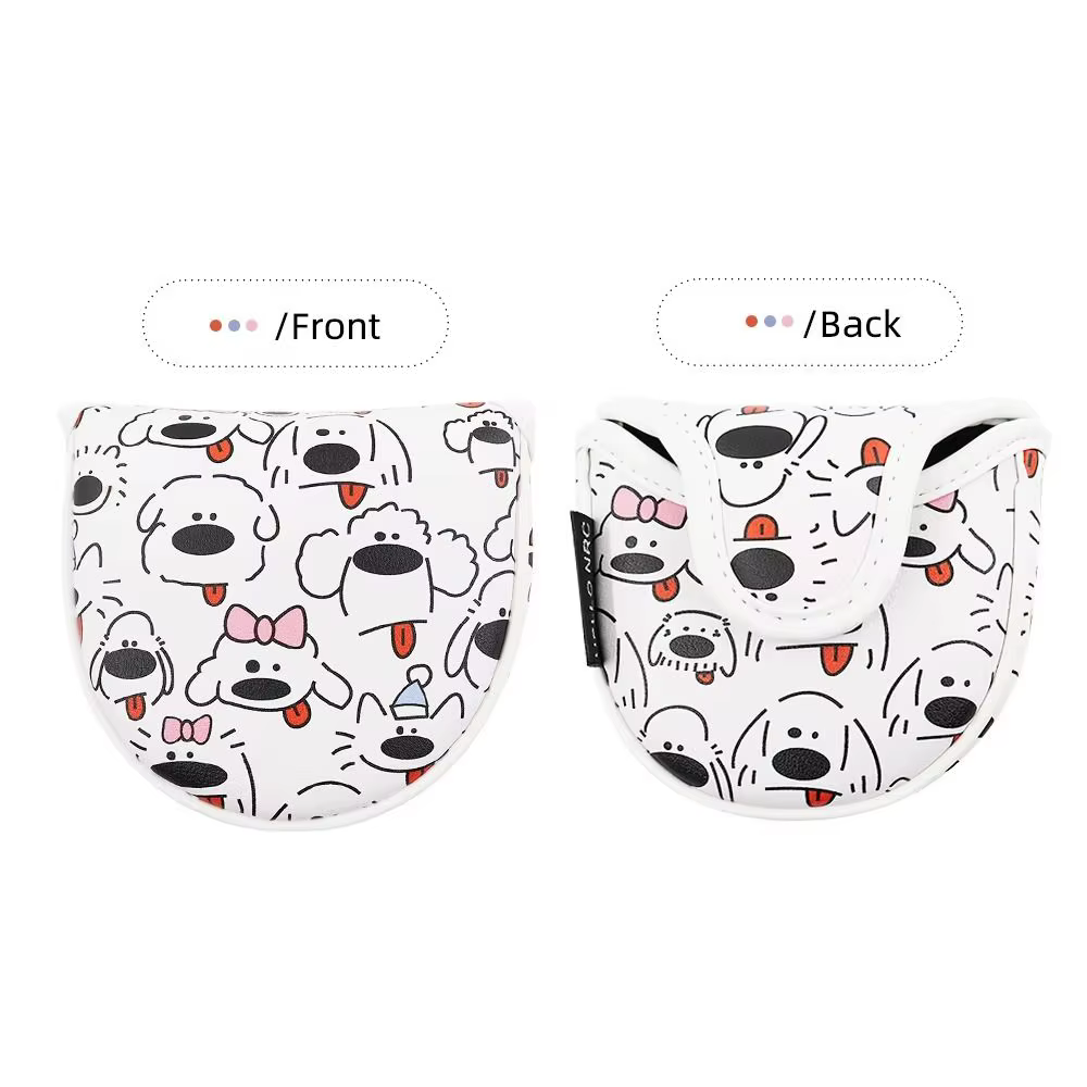 Funda impermeable de cuero PU para palos de golf con cachorro
