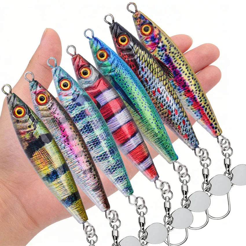 Jig metálico con cuchilla giratoria y anzuelo de hoja