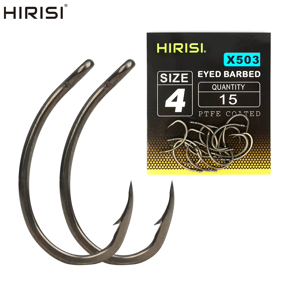 Anzuelos Hirisi X503 – Acero inoxidable PTFE con ojo y púas