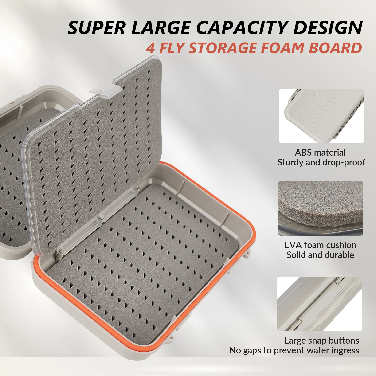 Caja impermeable para pesca con mosca ABS ligera con espuma - imagen 5