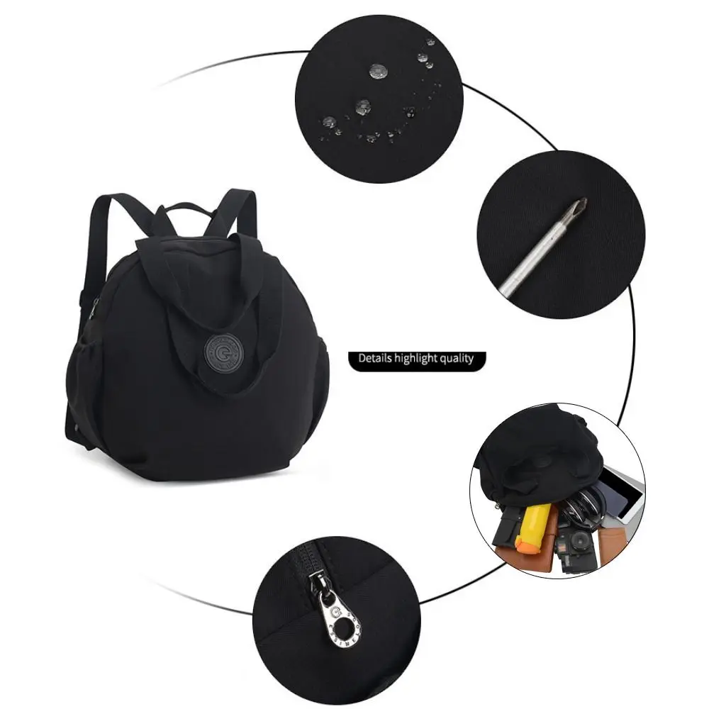 Mochila de viaje Oxford retro gran capacidad estilo universitario negra - imagen 2