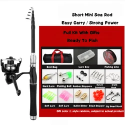 Juego de caña ultraligera de carbono y carrete de viaje para pesca