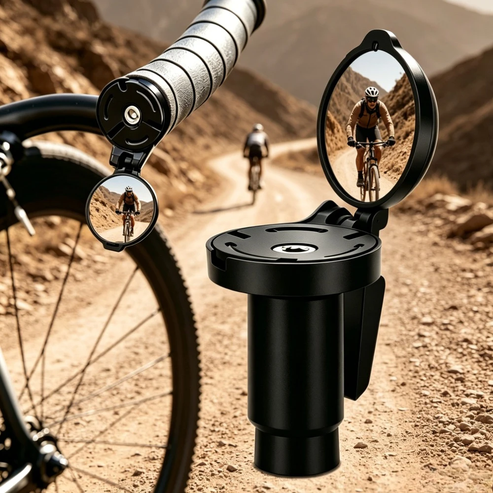 Espejo retrovisor bicicleta convexo para manillar, lente acrílica - imagen 4