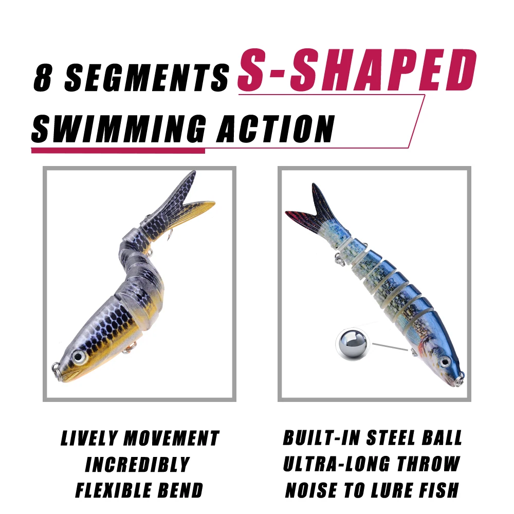Swimbait multiarticulado biónico hundimiento lento para pesca trucha - imagen 4