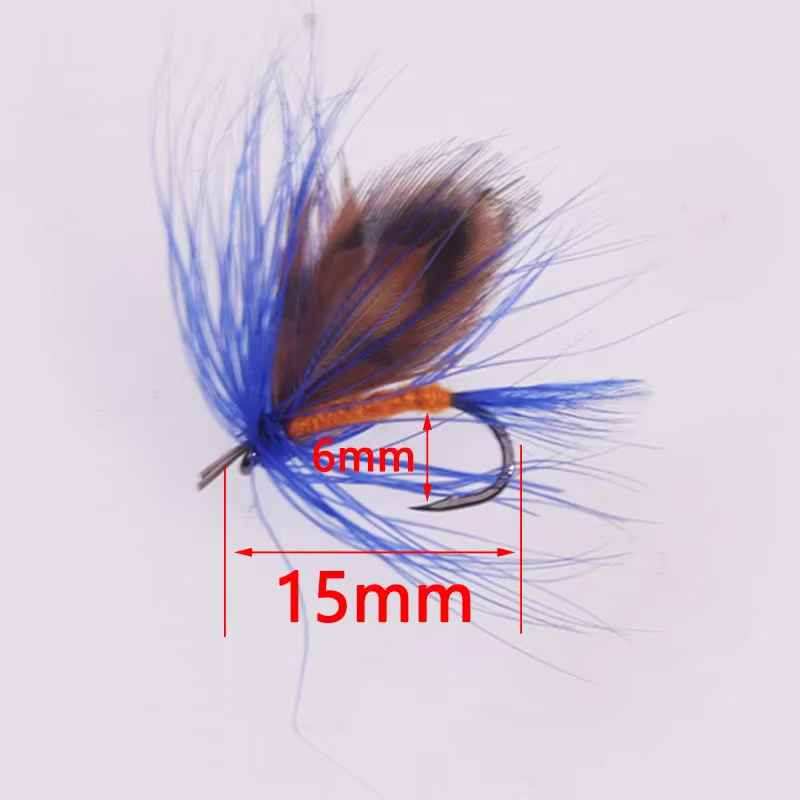 Señuelos de mosca artificial con plumas - anzuelos triples para carpa - imagen 4