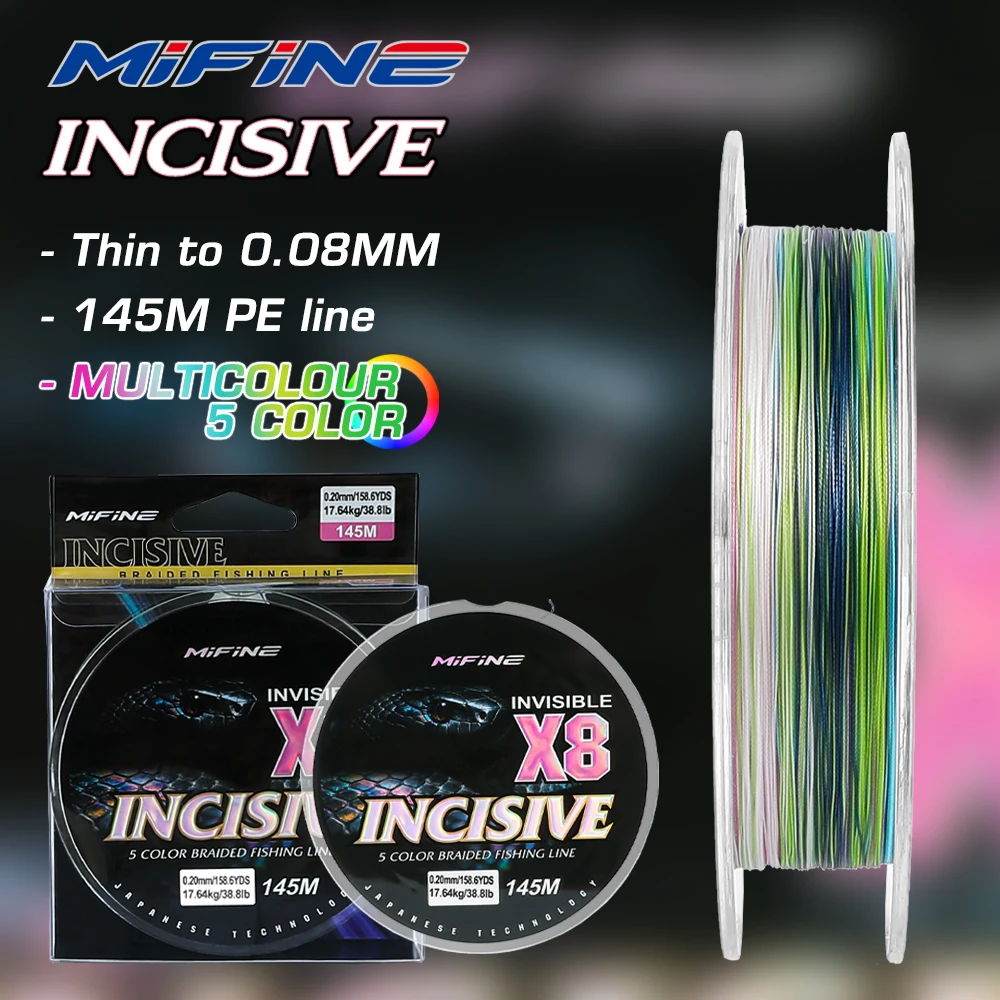 Línea de pesca PE trenzada multicolor MIFINE INCISIVE Invisible - imagen 3