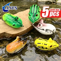 ANFS Señuelo de rana para pesca en superficie, vinilo suave