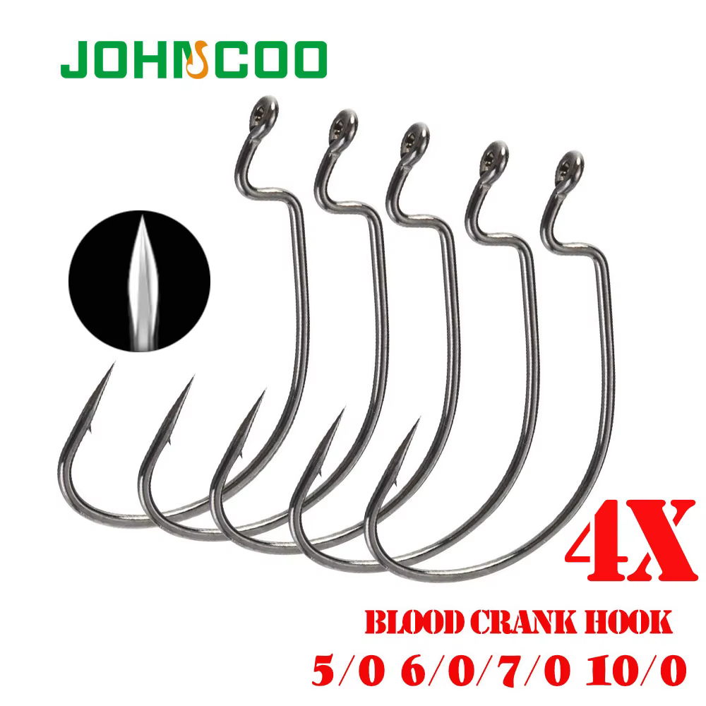 Anzuelo Johncoo 4Xoffset/acero al carbono – Para carpa y vinilo - imagen 2