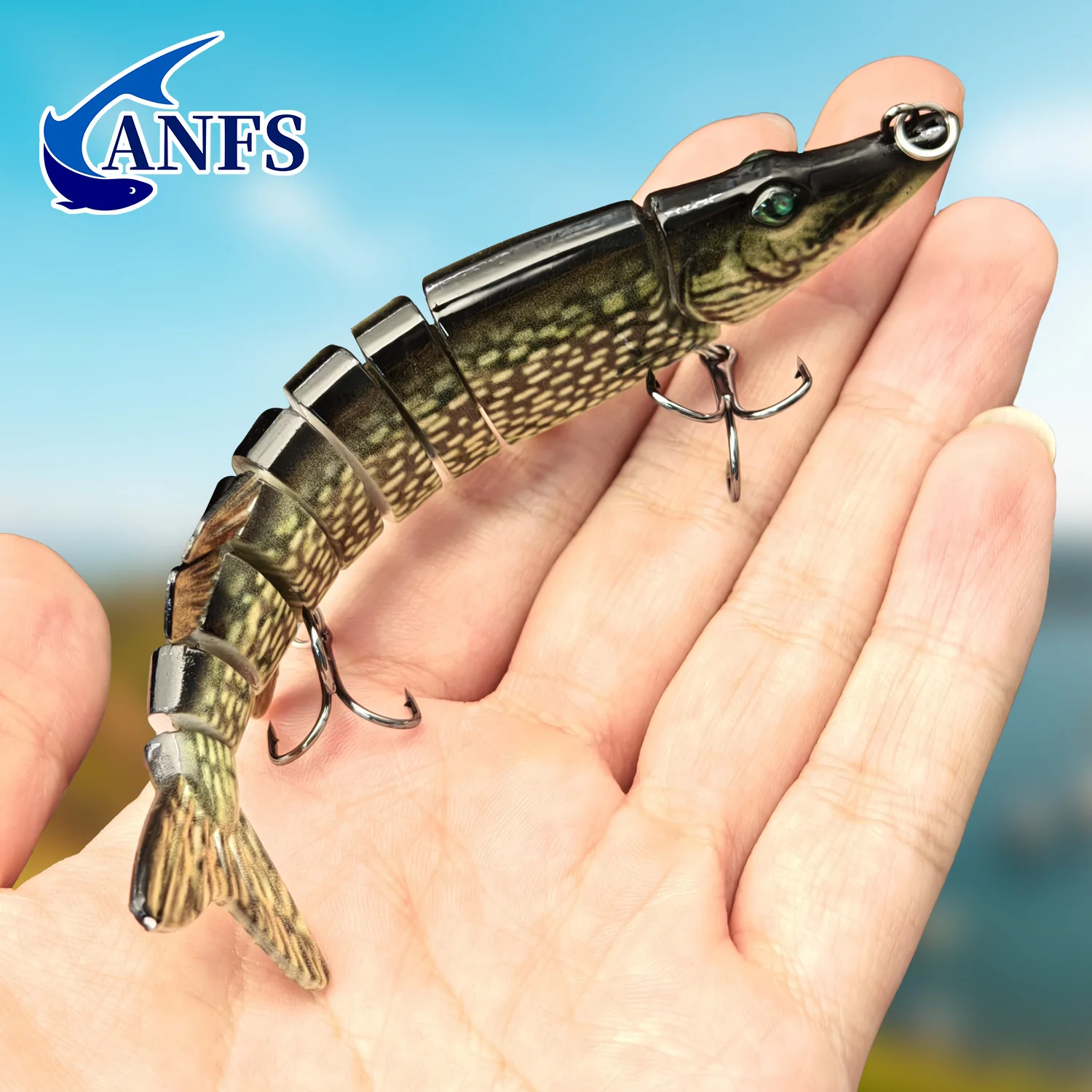 Pack de swim bait multiseñal con articulaciones visibles