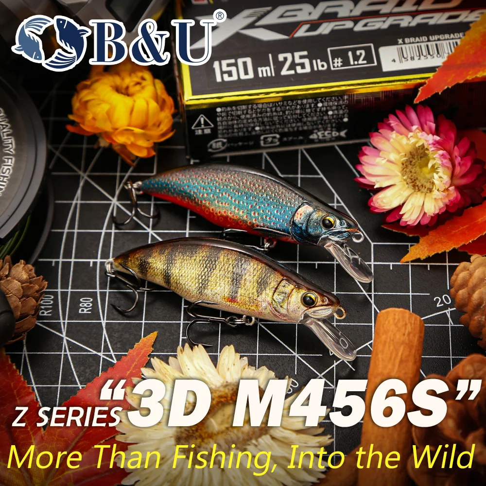 Señuelos Minnow Jerkbait para Trucha B&U con anzuelos BKK - imagen 2
