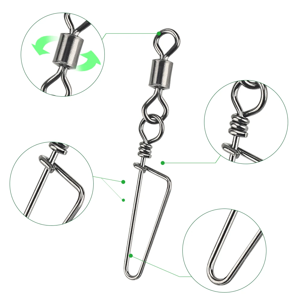 Swivel Snap DNDYUJU – Giratorio sólido para anzuelo y señuelo - imagen 5