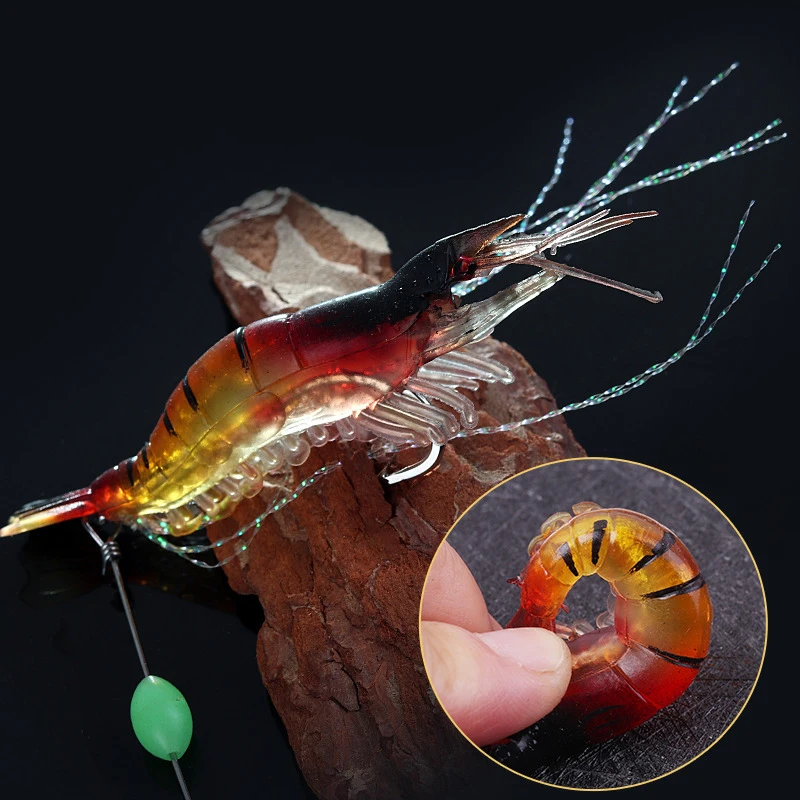 Luminous Soft Shrimp Cebo Realista 7.5cm con Anzuelos - imagen 3