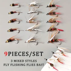 Mosca seca Royal Wulff Brasshead Prince Ninfa y Mosquito Mayfly
