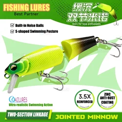 Señuelo Minnow articulado de hundimiento lento con triples reforzados