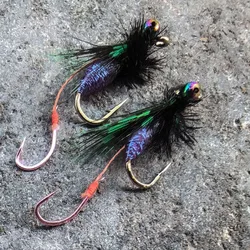 Moscas de trucha bionicas con doble gancho y spinner